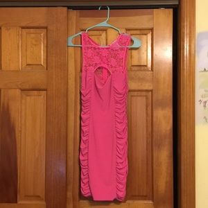 Pink bodycon cocktail dress